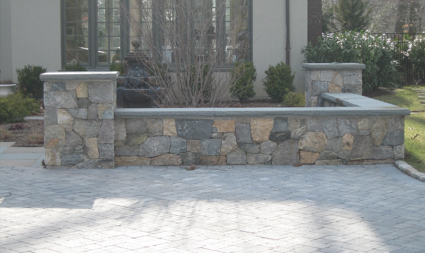 Stone Seat Wall by Cording Landscape Design