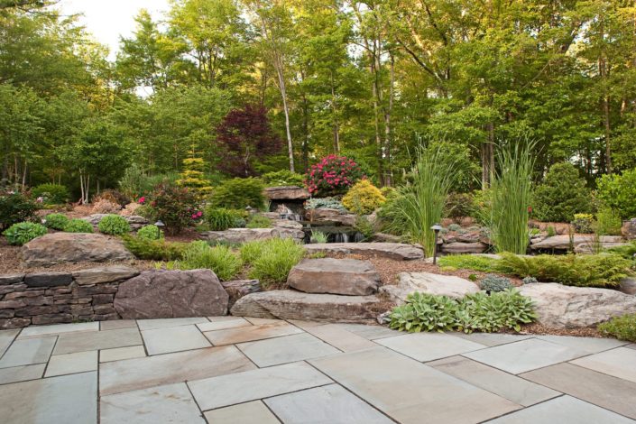 New Jersey Bluestone Patio Landscape Construction by Cording Landscape Design