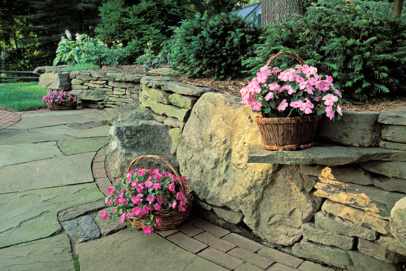 Natural Stone Retaining Wall by Cording Landscape Design