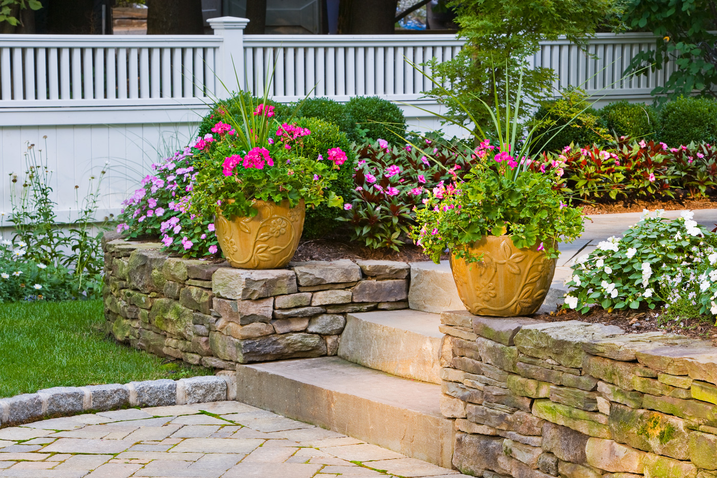 Stone Seat Wall by Cording Landscape Design